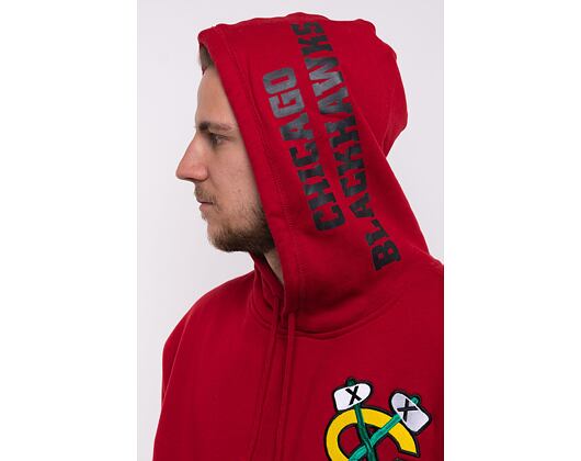 Mikina Mitchell & Ness NHL City Collection Fleece Hoody Blackhawks Scarlet