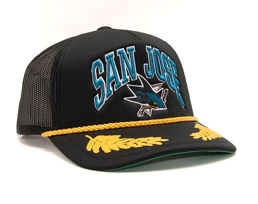Kšiltovka Mitchell & Ness Nhl Gold Leaf Trucker Sharks Black