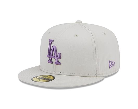 Kšiltovka New Era 59FIFTY MLB League Essential Los Angeles Dodgers Stone / Purple Nitro
