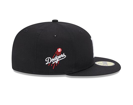 Kšiltovka New Era 59FIFTY MLB Team Side Patch Los Angeles Dodgers Black / White