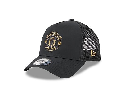 Kšiltovka New Era 9FORTY A-Frame Trucker Black Gold Manchester United FC Black