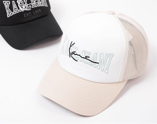 Kšiltovka Karl Kani College Signature Trucker Cap Off White/White