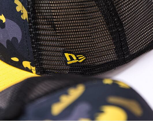 Dětská Kšiltovka New Era 9FORTY Kids A-Frame Trucker DC Print Batman Black / Upright Yellow