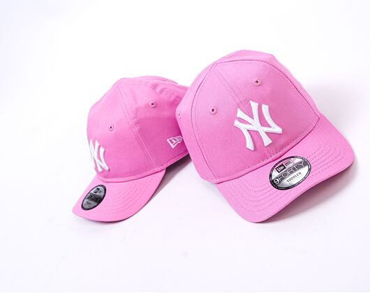 Dětská Kšiltovka New Era 9FORTY Kids MLB League Essential New York Yankees Wild Rose / White