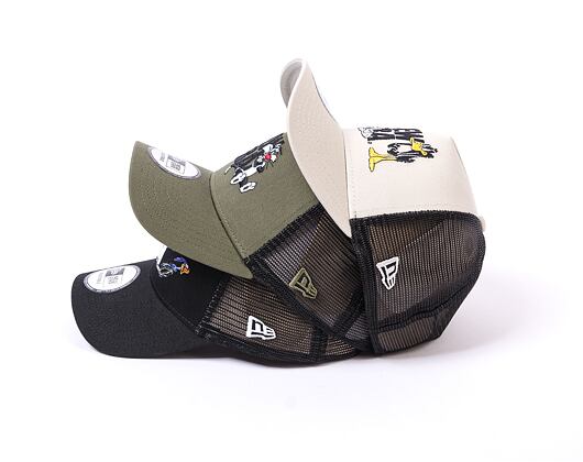 Kšiltovka New Era 9FORTY A-Frame Trucker Looney Tuners - Willy the Coyote Black / White