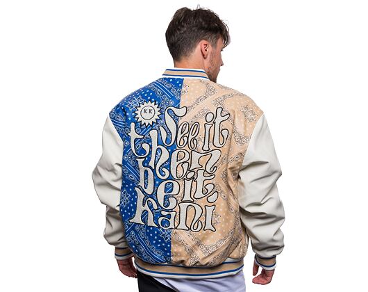 Bunda Karl Kani Retro Patch Paisley Block College sand/blue/off white