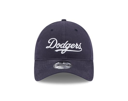 Kšiltovka New Era 9TWENTY MLB Team Script Los Angeles Dodgers Dark Royal / Optic White