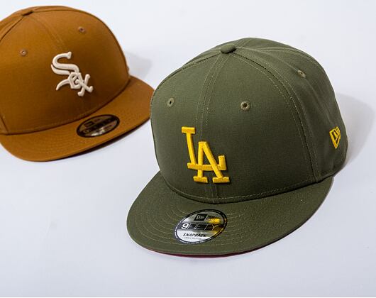 Kšiltovka New Era 9FIFTY MLB Side Patch Los Angeles Dodgers New Olive / Mellow Yellow