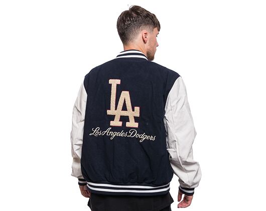 Bunda New Era MLB Large Logo Varsity Los Angeles Dodgers Cooperstown Navy / Off White