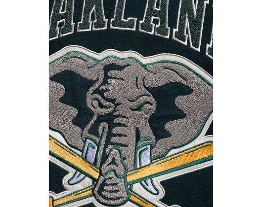 Bunda New Era MLB Large Logo Varsity Oakland Athletics Cooperstown Dark Green / Black