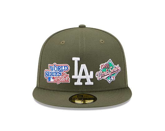 Kšiltovka New Era 59FIFTY MLB 5 Olive WS Los Angeles Dodgers New Olive / White