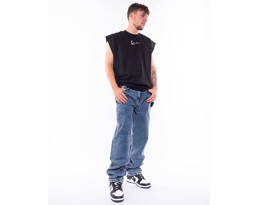 Džíny Karl Kani Small Signature Baggy Five Pocket Denim vintage mid blue