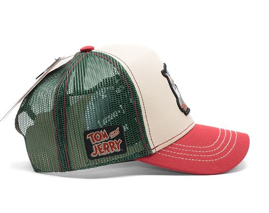 Kšiltovka Capslab - Trucker Tom & Jerry - Tom & Jerry - Sand / Green / Red