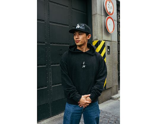 Mikina Adam Wave x Snapbacks Mamba Tribute Acid Washed Oversized Hoody Black