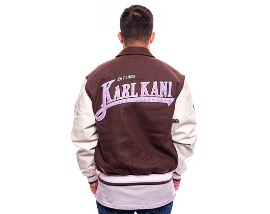 Bunda Karl Kani Chest Signature Block College Jacket brown/off white