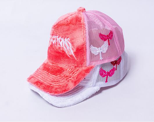 Kšiltovka Reflection Luxury Fuzzy Trucker - Coral Pink / White