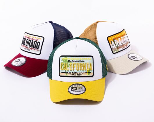 Kšiltovka New Era 9FORTY A-Frame Trucker Licence Plate California Yellow / Dark Green