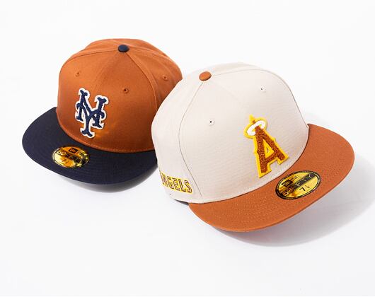 Kšiltovka New Era 59FIFTY MLB Boucle New York Mets Caramel Brown / Navy / Stone