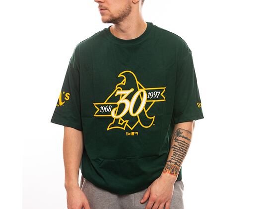 Triko New Era MLB Anniversary Oversized Tee Oakland Athletics Dark Green / White