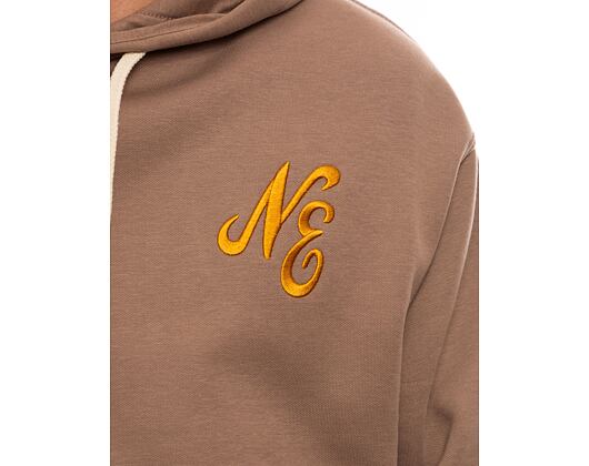 Mikina New Era Script Logo Oversized Hoody Ash Brown / Metalic Gold