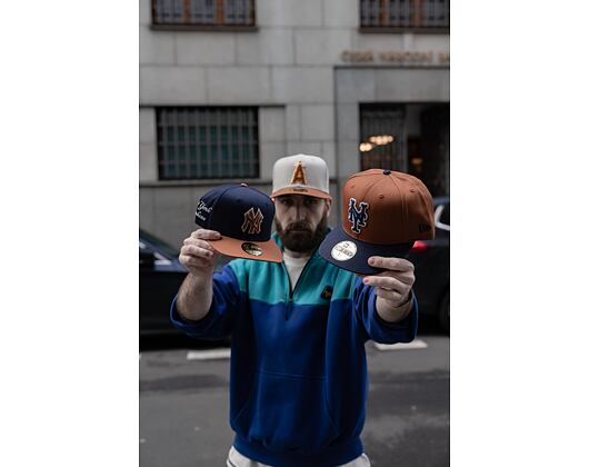 Kšiltovka New Era 59FIFTY MLB Boucle New York Mets Caramel Brown / Navy / Stone