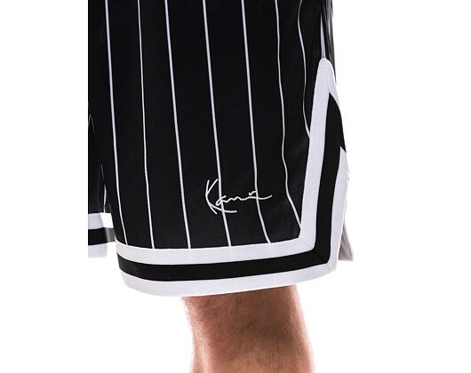 Kraťasy Karl Kani Small Signature Pinstripe Mesh Shorts black/white
