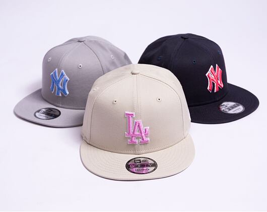 Kšiltovka New Era 9FIFTY MLB Outline Los Angeles Dodgers Stone / Fondant Pink
