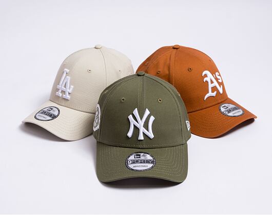 Kšiltovka New Era 9FORTY MLB Side Patch New York Yankees Cooperstown New Olive / White