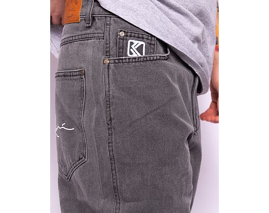 Džíny Karl Kani Small Signature Tapered Five Pocket Denim Light grey