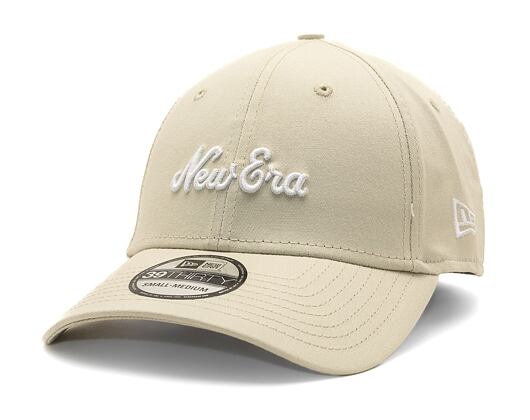 Kšiltovka New Era 39THIRTY Script  - Stone / White