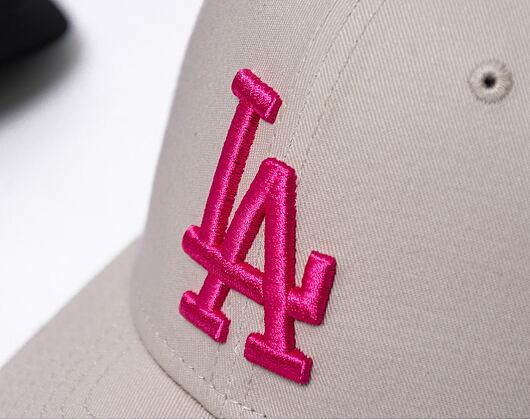 Dětská kšiltovka New Era 9FORTY Kids MLB League Essential Los Angeles Dodgers - Stone / Blush Pink