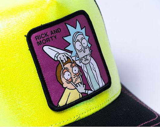 Kšiltovka Capslab Rick & Morty Trucker - Rick & Morty - Neon Yellow / Black