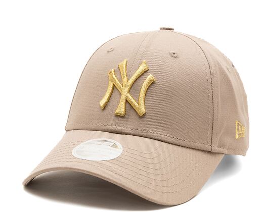 Dámská kšiltovka New Era 9FORTY Womens MLB Metallic Logo New York Yankees - Ash Brown / Metallic Gol