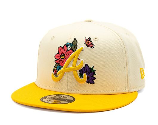Kšiltovka New Era 9FIFTY MLB Floral Atlanta Braves Retro - Ivory / Juicy Yellow
