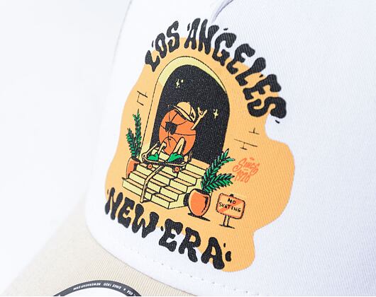 Kšiltovka New Era - 9FORTY Trucker Graphic Print - Los Angeles - Beige