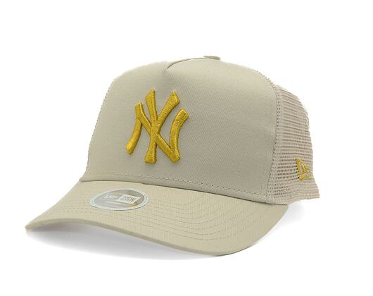 Dámská kšiltovka New Era - 9FORTY Trucker Metallic - NY Yankees - Stone / Gold
