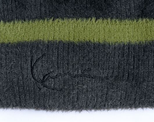 Kulich Karl Kani Signature Fluffy Beanie black/olive