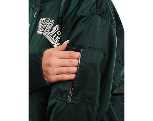 Dámská bunda New Era - Back Print Bomber - NY Yankees - Dark Green / Off White