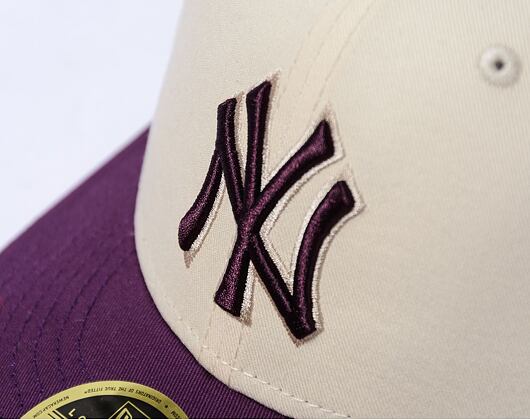 Kšiltovka New Era - 59FIFTY Low Profile "Late Fall Vibes" - NY Yankees - Cream / Purple