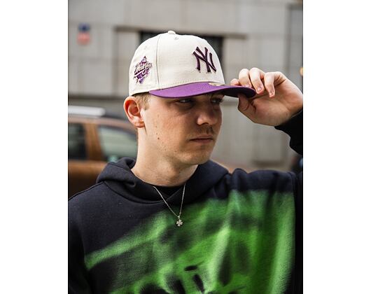 Kšiltovka New Era - 59FIFTY Low Profile "Late Fall Vibes" - NY Yankees - Cream / Purple