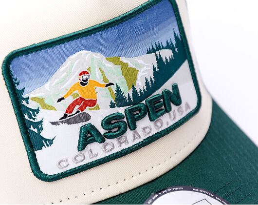 Kšiltovka New Era - 9FORTY A-Frame Trucker Ski Patch - Green / Off White