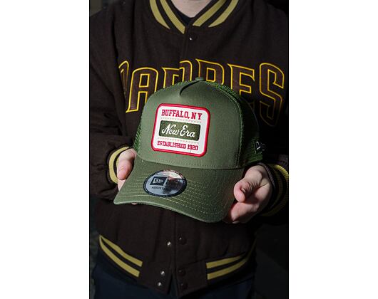 Kšiltovka New Era - Buffalo Patch 9FORTY Trucker - New Olive