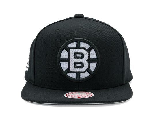Kšiltovka Mitchell & Ness - Boston Bruins - Evergreen Black White Snapback Vntg - Black
