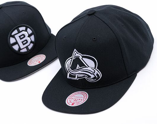 Kšiltovka Mitchell & Ness - Colorado Avalanche - Evergreen Black White Snapback - Black