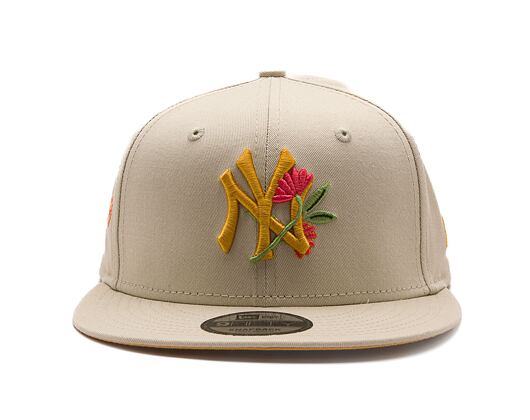 Kšiltovka New Era - MLB Floral 9FIFTY - NY Yankees - Stone / Yellow