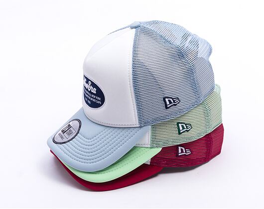 Kšiltovka New Era - Branded Oval Foam Patch 9FORTY Trucker - White / Blue