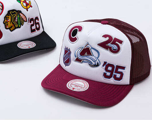Kšiltovka Mitchell & Ness - Gridlock Trucker - Colorado Avalanche - White