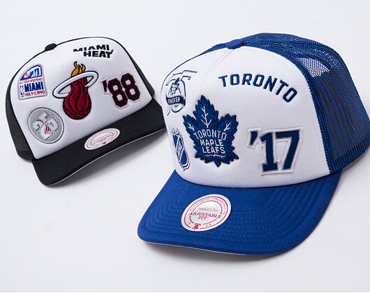 Kšiltovka Mitchell & Ness - Gridlock Trucker - Toronto Maple Leafs - White