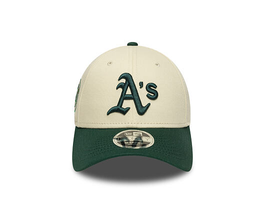 Kšiltovka New Era - MLB WS Patch Retro 9FORTY M-CROWN - Oakland Athletics - Cream / Dark Green