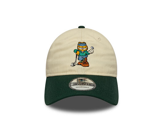 Kšiltovka New Era - Garfield at Golf Course 9TWENTY - Cream / Dark Green